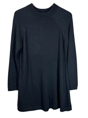 AVENTURA Women's Large Black Mock Neck Sweater Dress Raglan Sleeves